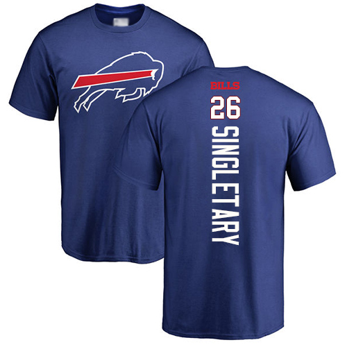 Men NFL Buffalo Bills #26 Devin Singletary Royal Blue Backer T Shirt